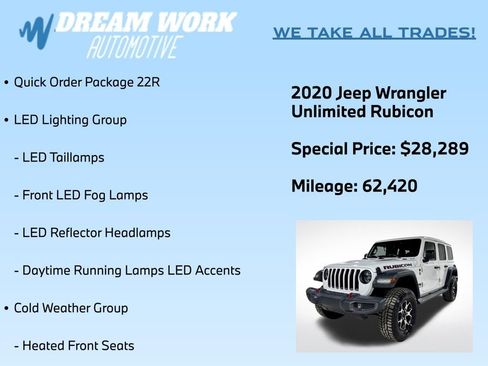 Used 2020 Jeep Wrangler Unlimited Rubicon image 2
