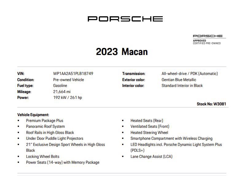 Certified 2023 Porsche Macan AWD/4WD image 7