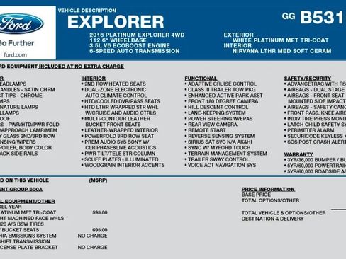 Used 2016 Ford Explorer Platinum image 2