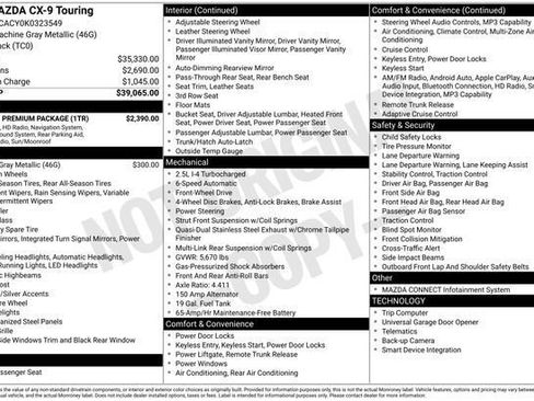 Used 2019 MAZDA CX-9 Touring w/ Touring Premium Package image 3