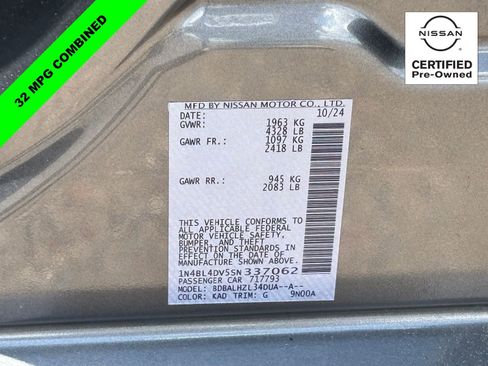 Certified 2025 Nissan Altima 2.5 SV FWD image 29