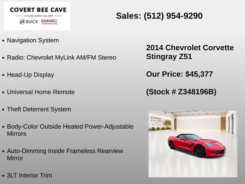 Used 2014 Chevrolet Corvette Stingray Convertible w/ 3LT Preferred Equipment Group RWD image 19