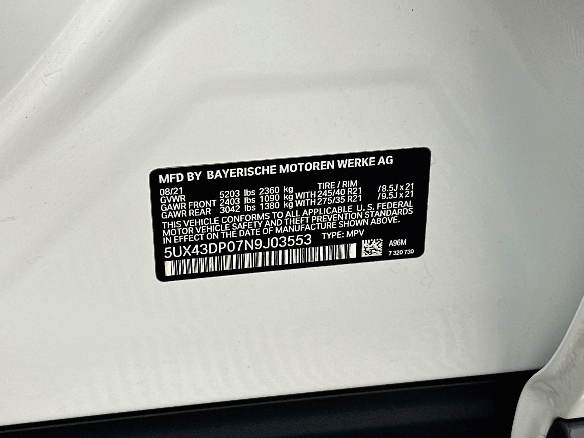 Used 2022 BMW X3 sDrive30i w/ Premium Package RWD image 12