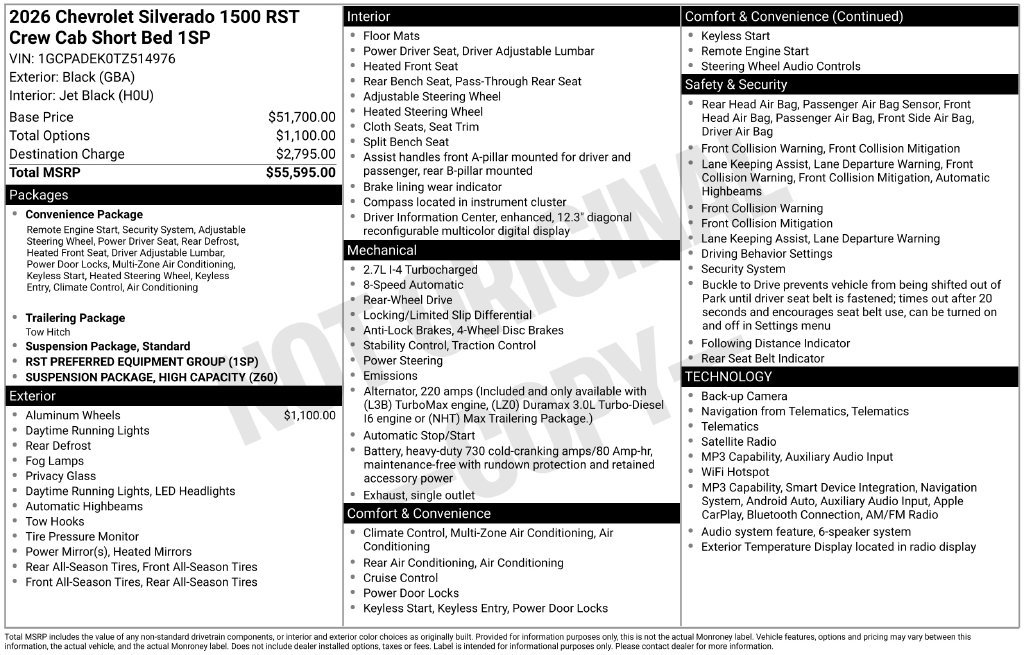 New 2026 Chevrolet Silverado 1500 RST RWD image 34