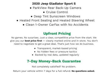 Used 2020 Jeep Gladiator Sport w/ Quick Order Package 24S