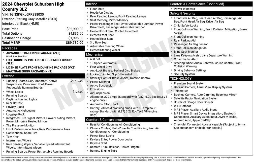Used 2024 Chevrolet Suburban High Country AWD/4WD image 40
