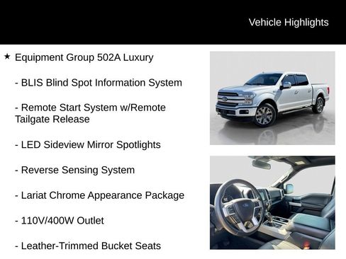 Used 2019 Ford F150 Lariat w/ Equipment Group 502A Luxury AWD/4WD image 6