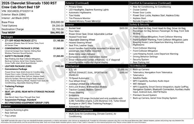 New 2026 Chevrolet Silverado 1500 RST w/ Z71 Off-Road Package AWD/4WD image 35