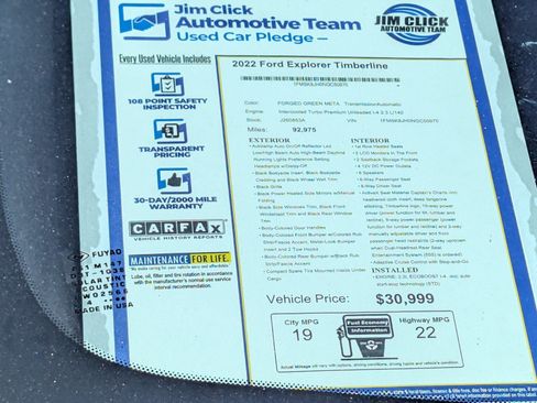 Certified 2022 Ford Explorer Timberline w/ Timberline Technology Package AWD/4WD image 12