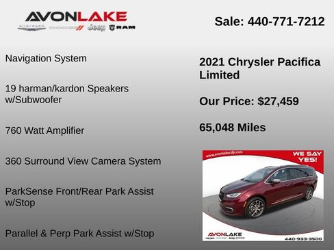 Used 2021 Chrysler Pacifica Limited w/ Uconnect Theater Family Group image 12