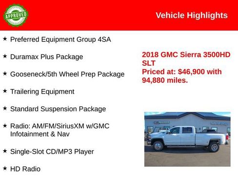 Used 2018 GMC Sierra 3500 SLT w/ Duramax Plus Package image 2