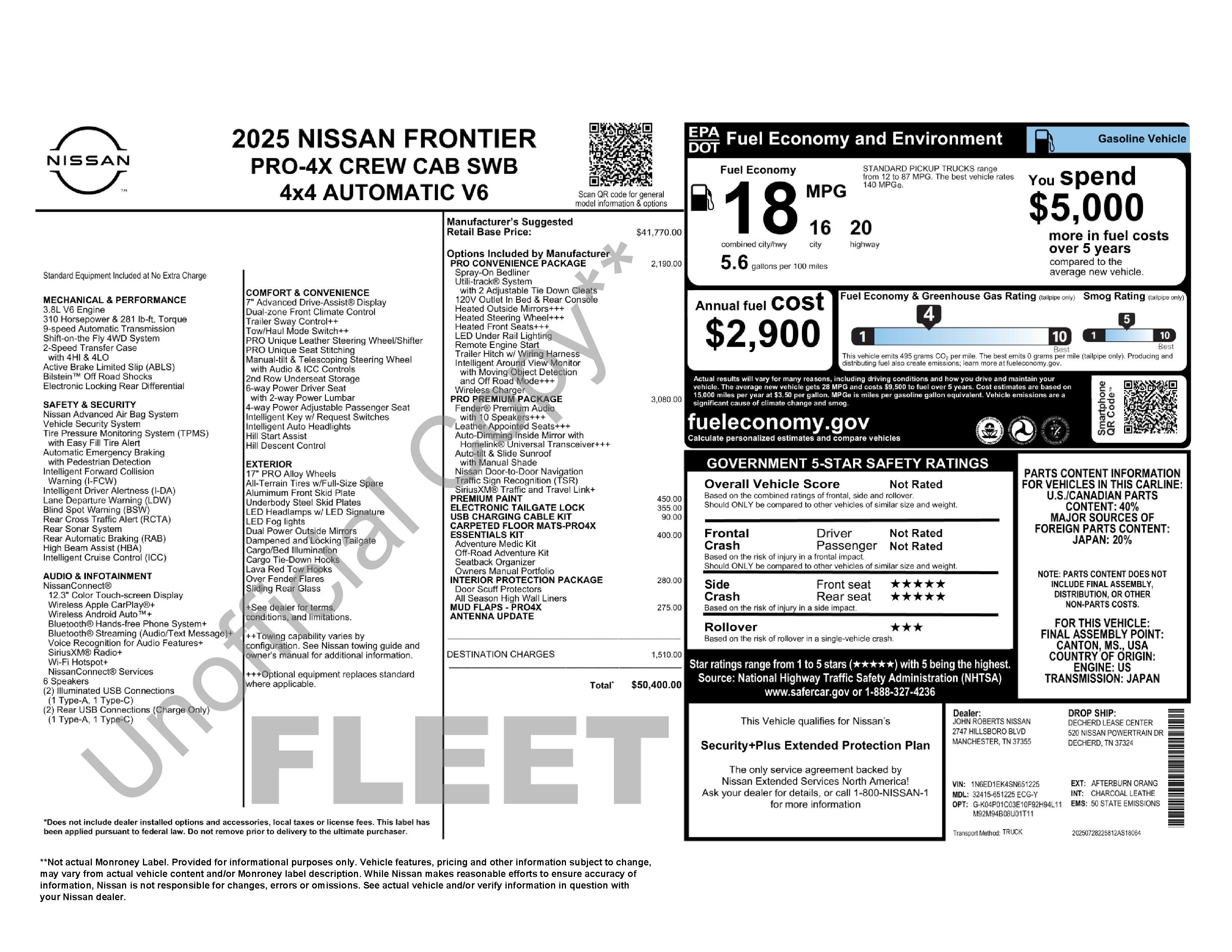 Used 2025 Nissan Frontier PRO-4X w/ Pro Premium Package AWD/4WD image 4