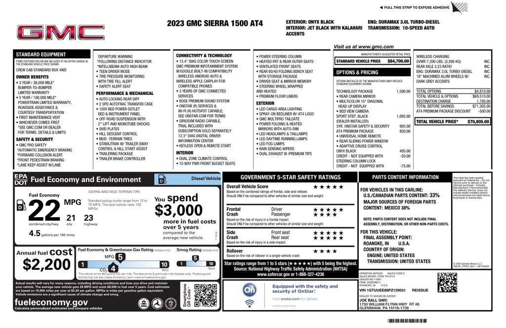Certified 2023 GMC Sierra 1500 AT4 w/ AT4 Premium Package AWD/4WD image 4