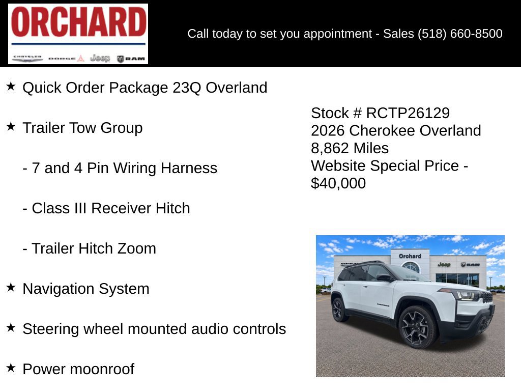 Used 2026 Jeep Cherokee Overland w/ Trailer Tow Group AWD/4WD image 6