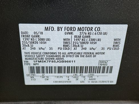 Used 2018 Ford Explorer Limited w/ Equipment Group 301A FWD image 12