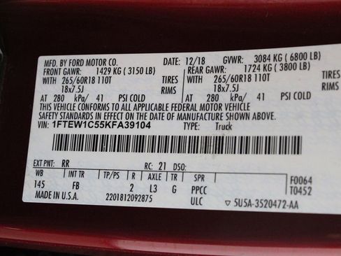 Used 2019 Ford F150 XLT w/ Equipment Group 302A Luxury image 20