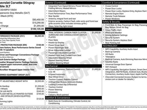 Used 2023 Chevrolet Corvette Stingray Premium Conv w/ Z51 Performance Package RWD image 8