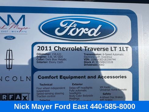 Used 2011 Chevrolet Traverse LT w/ Personal Connectivity Package image 33