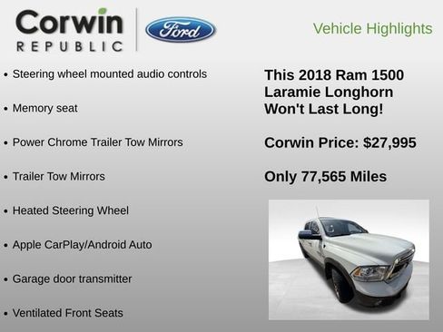Used 2018 RAM 1500 Laramie Longhorn w/ Longhorn Southfork Package image 12