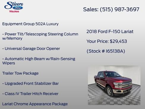 Used 2018 Ford F150 Lariat w/ Equipment Group 502A Luxury AWD/4WD image 22