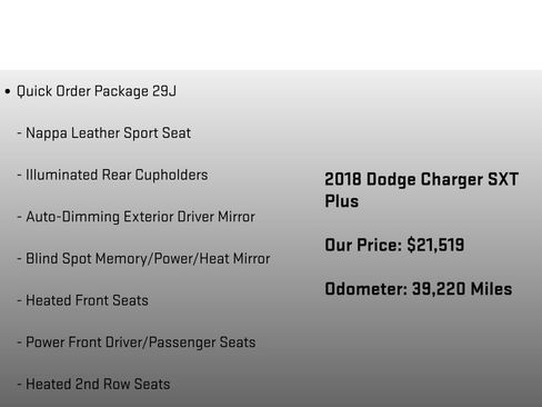 Used 2018 Dodge Charger SXT Plus w/ Quick Order Package 29J image 6