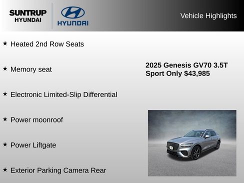 Used 2025 Genesis GV70 3.5T Sport w/ Sport Prestige Package AWD/4WD image 16