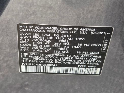 Used 2022 Volkswagen Atlas SE image 24