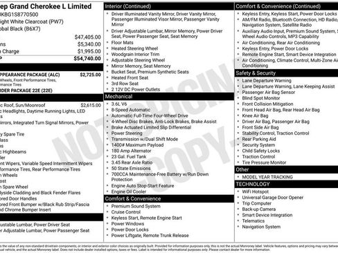 New 2025 Jeep Grand Cherokee L Limited w/ Black Appearance Package image 29