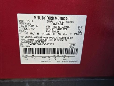Used 2018 Ford Explorer Limited w/ Equipment Group 301A FWD image 15