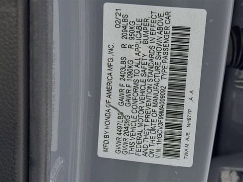 Certified 2021 Honda Accord Touring image 44