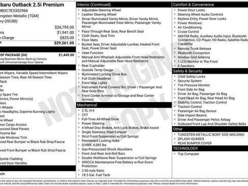 Used 2014 Subaru Outback 2.5i Premium w/ Moonroof Package image 38