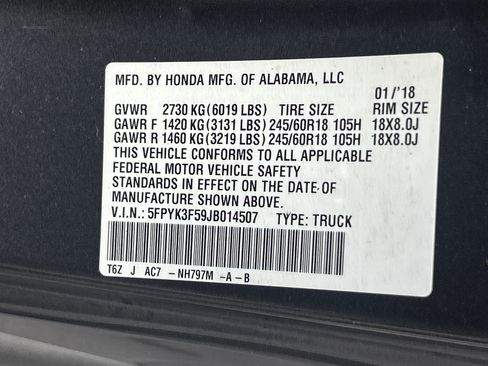 Used 2018 Honda Ridgeline RTL image 36