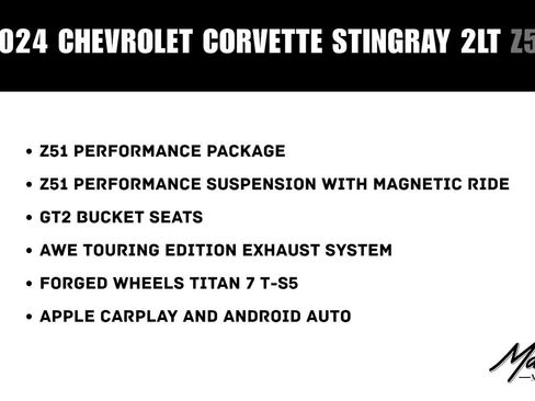 Used 2024 Chevrolet Corvette Stingray Preferred Cpe w/ Z51 Performance Package RWD image 2