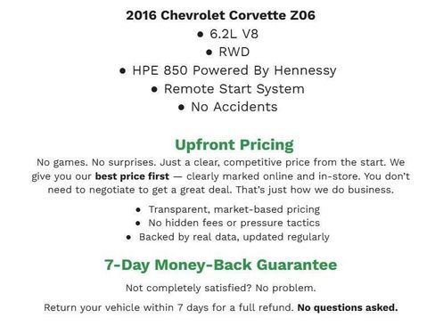 Used 2016 Chevrolet Corvette Z06 RWD image 2