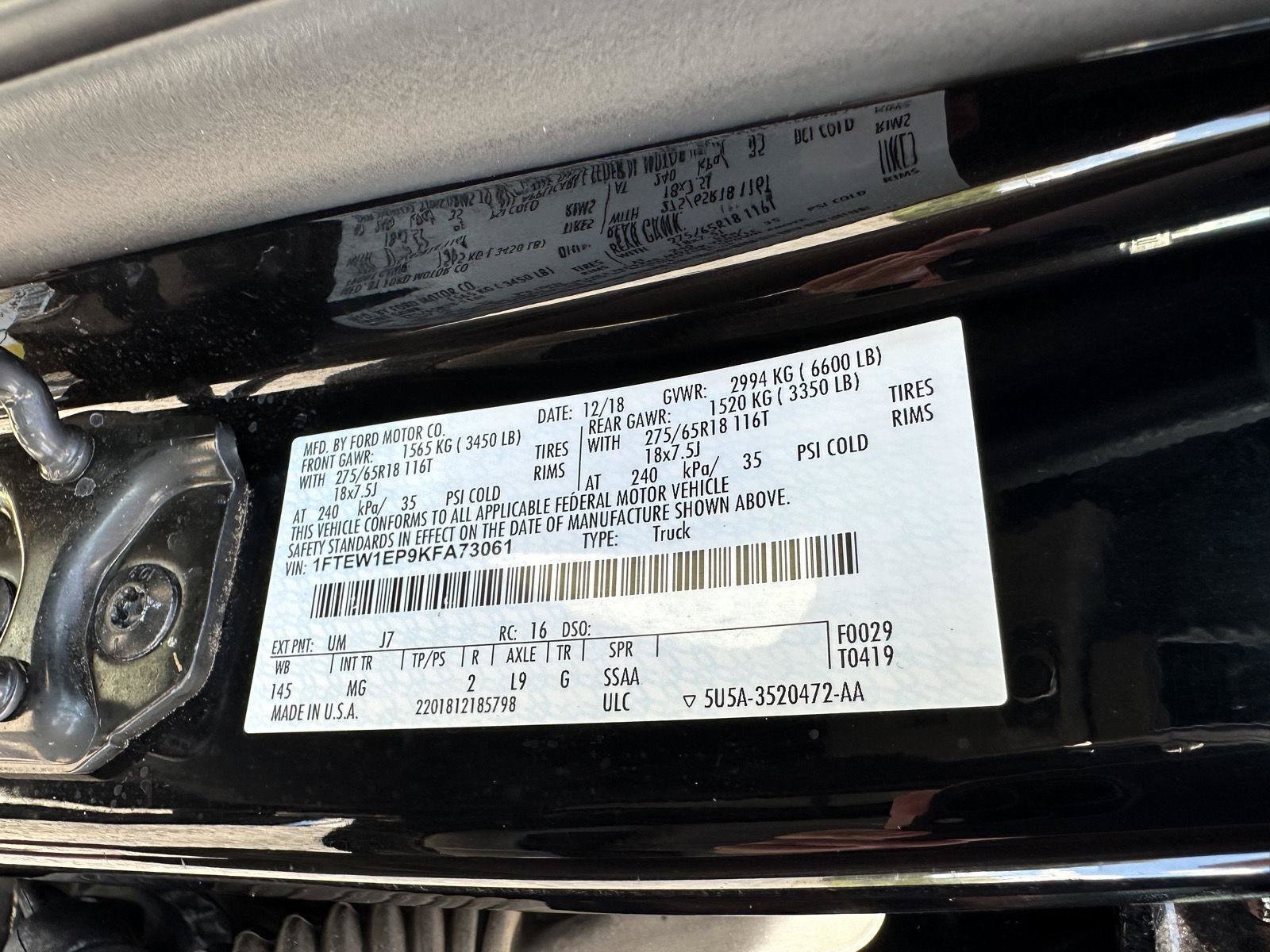 Used 2019 Ford F150 XLT w/ Equipment Group 302A Luxury AWD/4WD image 16