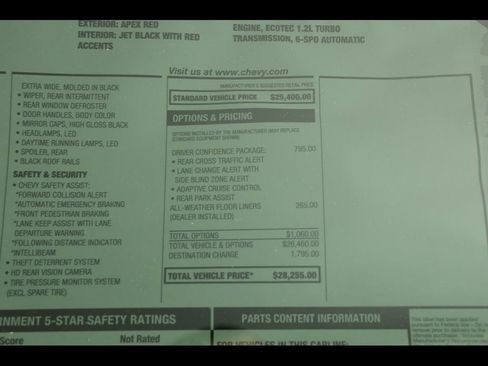 New 2026 Chevrolet Trax RS w/ Driver Confidence Package FWD image 21