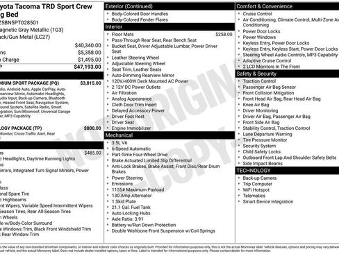 Certified 2023 Toyota Tacoma TRD Sport w/ TRD Premium Sport Package AWD/4WD image 29