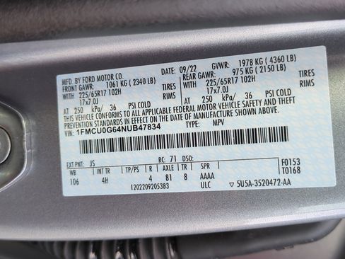 Used 2022 Ford Escape SE w/ Convenience Package image 33