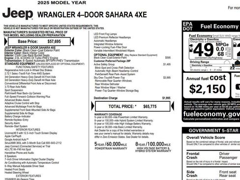 Used 2025 Jeep Wrangler Unlimited Sahara w/ Safety Group AWD/4WD image 2