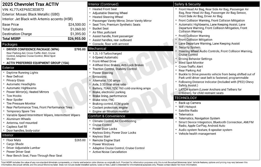 Used 2025 Chevrolet Trax ACTIV w/ Driver Confidence Package FWD image 3