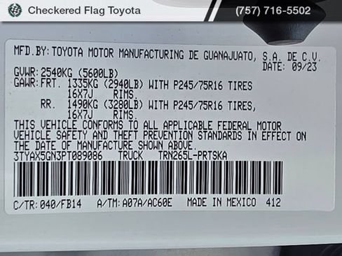 Used 2023 Toyota Tacoma SR w/ SR Convenience Package RWD image 17