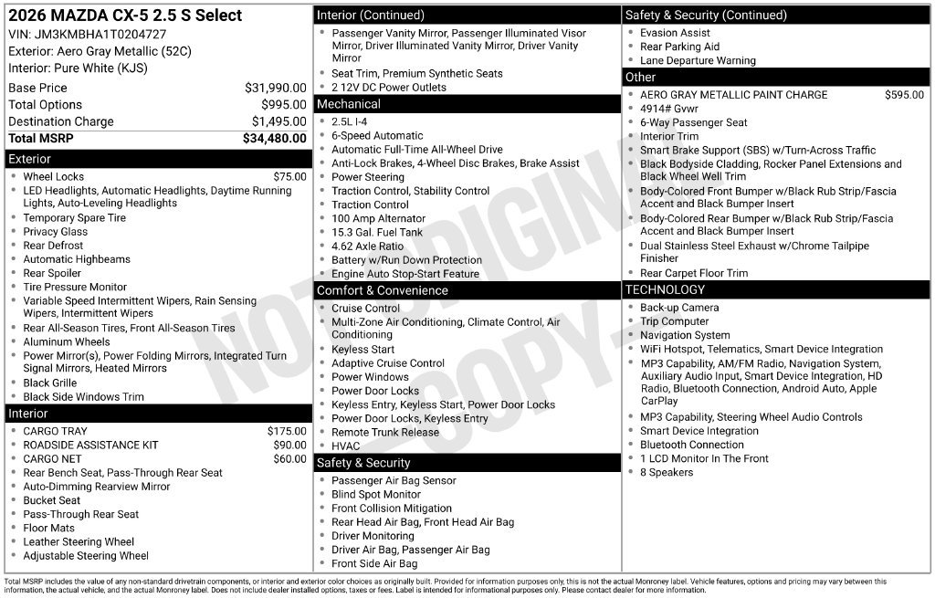 New 2026 MAZDA CX-5 Select AWD/4WD image 22