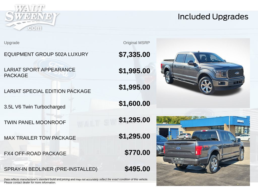 Certified 2018 Ford F150 Lariat w/ Equipment Group 502A Luxury AWD/4WD image 12
