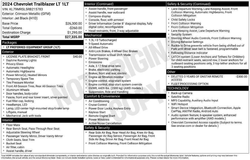 Used 2024 Chevrolet TrailBlazer LT AWD/4WD image 4