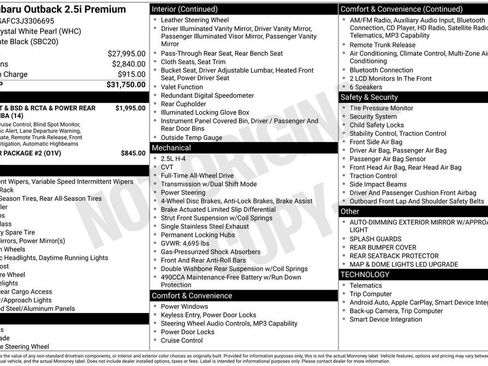 Used 2018 Subaru Outback 2.5i Premium image 4