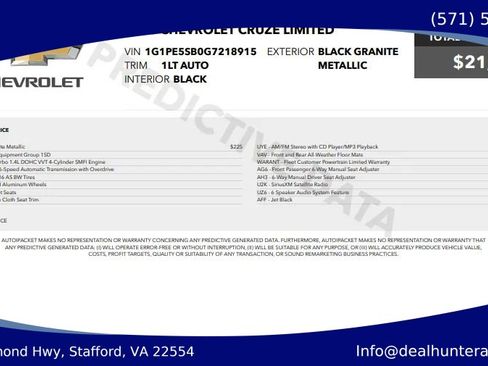 Used 2016 Chevrolet Cruze LT w/ Technology Package FWD image 32