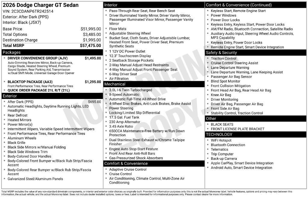 New 2026 Dodge Charger R/T w/ Driver Convenience Group AWD/4WD image 9