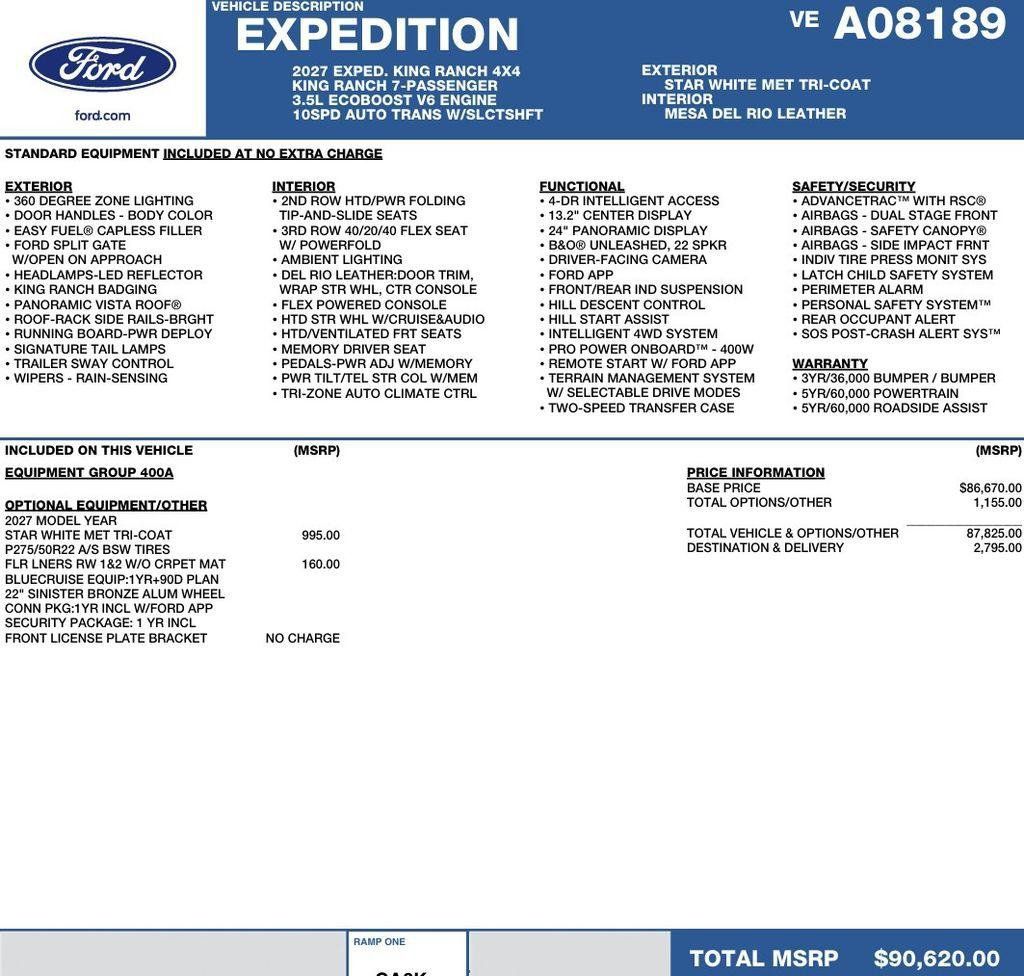 New 2027 Ford Expedition King Ranch AWD/4WD image 2