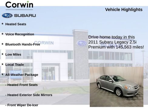 Used 2011 Subaru Legacy 2.5i Premium w/ All-Weather Pkg image 6