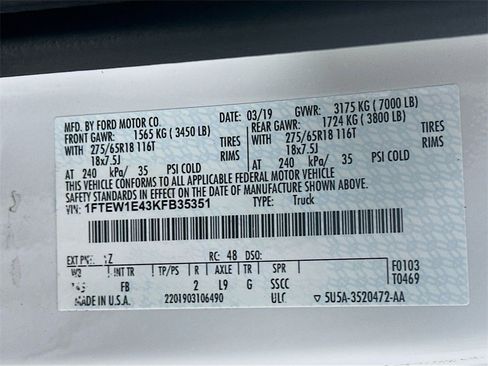 Used 2019 Ford F150 XLT w/ Equipment Group 302A Luxury image 36